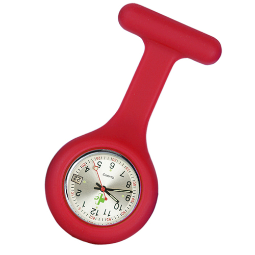 Waterproof Silicone FOB Watch (Date Function) - Red
