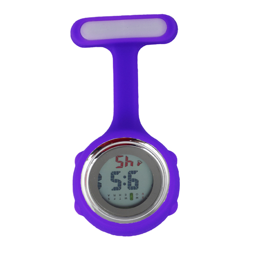 Digital Silicone FOB Watch - Purple