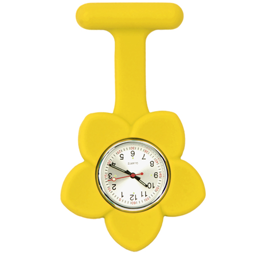 Waterproof Silicone FOB Watch (Frangipani) - Yellow