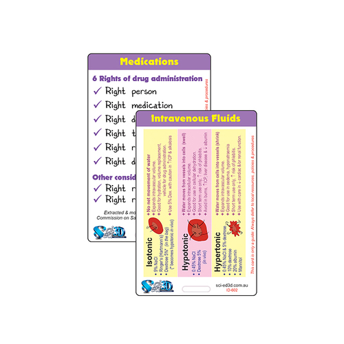 Sci-ed 3D - Medication card 2 Intravenous Fluid