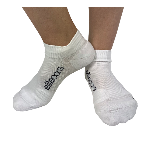 elitecare Plain White Ankle Compression Socks 10-13W